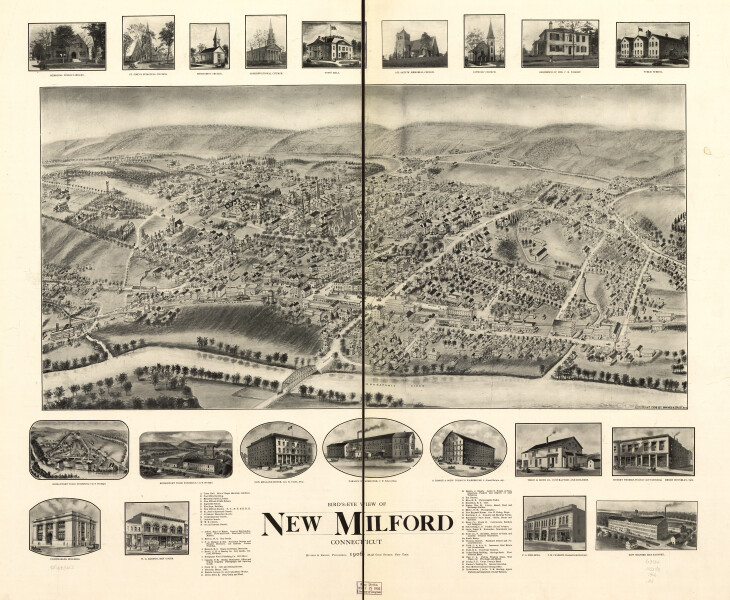 E92 - Birds-eye-view of New Milford Connecticut - 1906