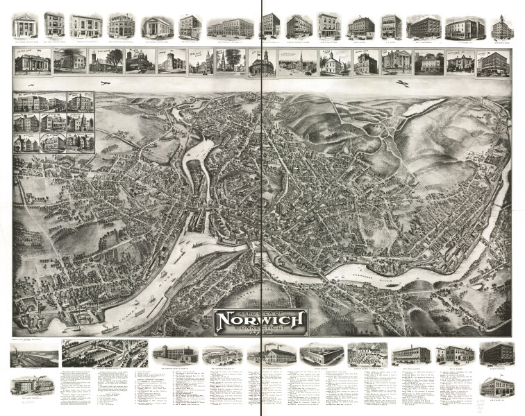 E92 - Aero view of Norwich Connecticut - 1912