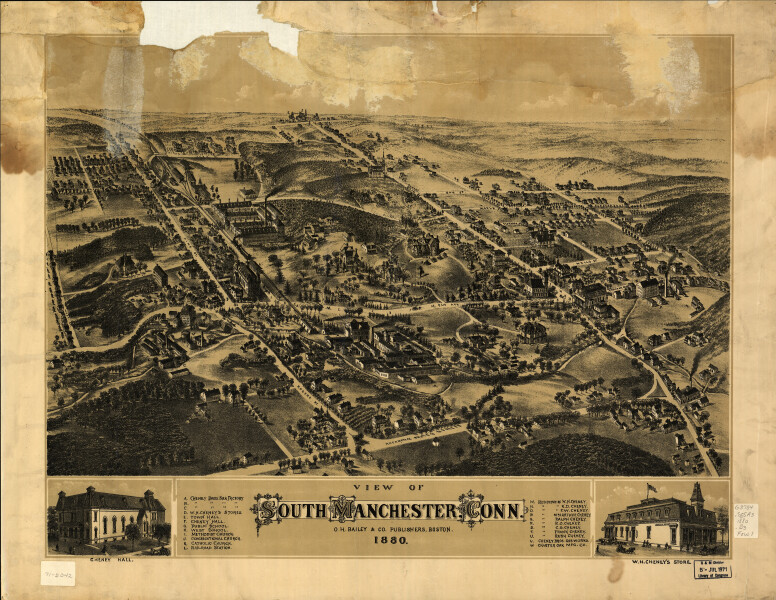 E92 - View of South Manchester Connecticut  - 1880