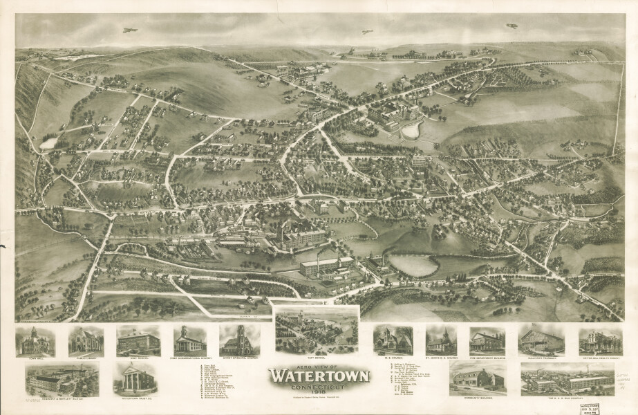 E92 - Aero view of Watertown Connecticut - 1918