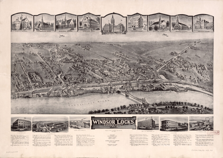 E92 - Aero view of Windsor Locks Connecticut - 1913