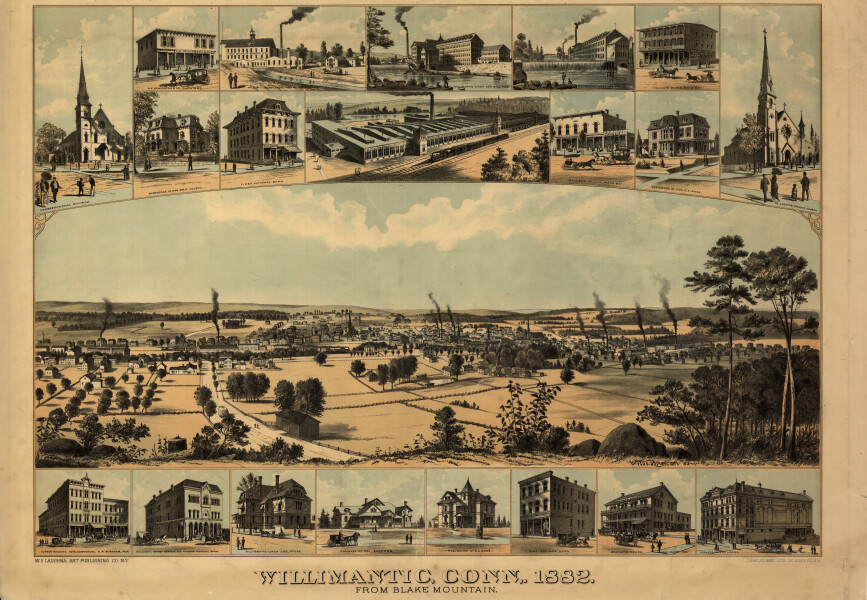 E92 - Willimantic Connecticut From Blake Mountain 1882 by Charles Hart