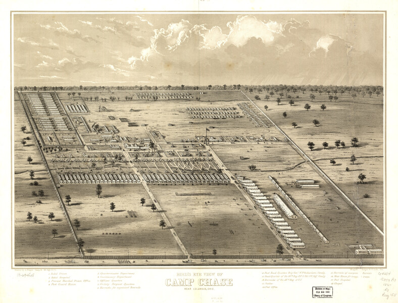 E93 - Birds eye view of Camp Chase near Columbus Ohio