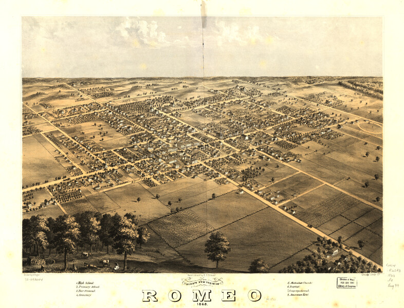 E94 - Birds eye view of Romeo - 1868