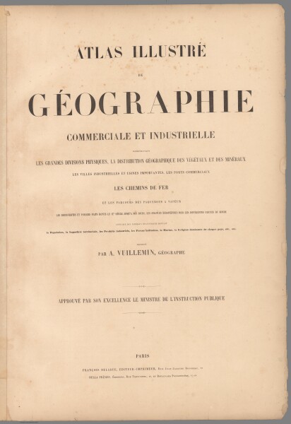 E98 - Title Page: Atlas illustre de geographie commerciale et industrielle