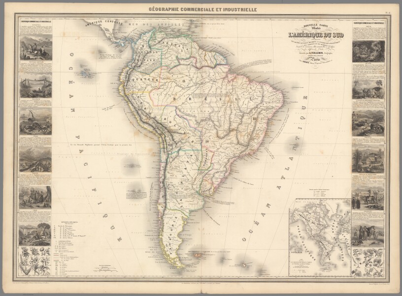 E98 - Pl. 16. Nouvelle carte illustree de l'Amerique du Sud