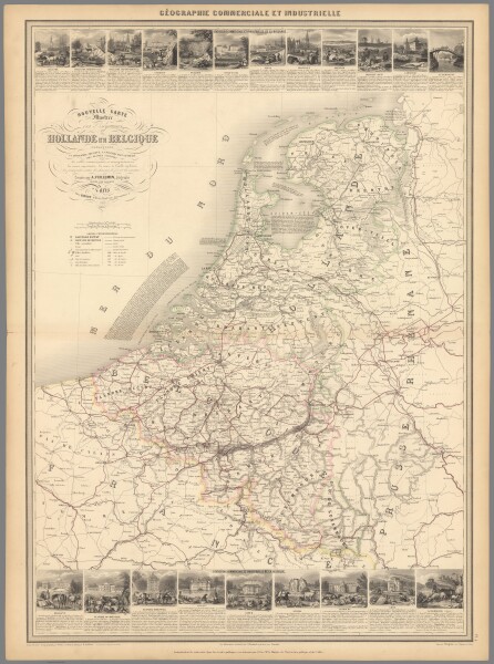 E98 - Pl. 4. Nouvelle Carte Illustrée des Royaumes de Hollande et the Belgique