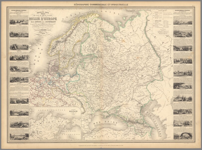 E98 - Pl. 6. Nouvelle Carte Illustree des etats de Nord de l'Europe donnant la Russie d'Europe