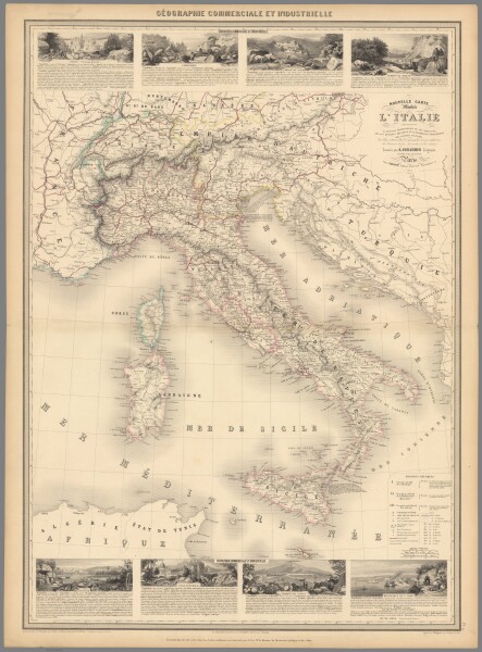 E98 - Pl. 9. Nouvelle Carte Illustree de l'Italie