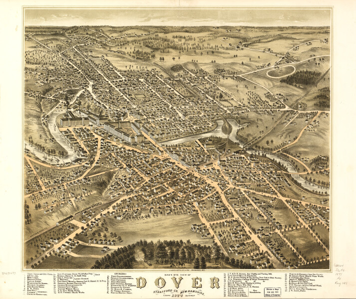 E104 - Birds eye view of Dover Strafford Co New Hampshire - 1877