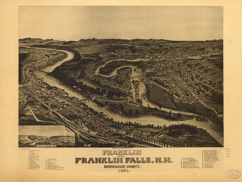 E104 - Franklin and Franklin Falls New Hampshire Merrimack County - 1884