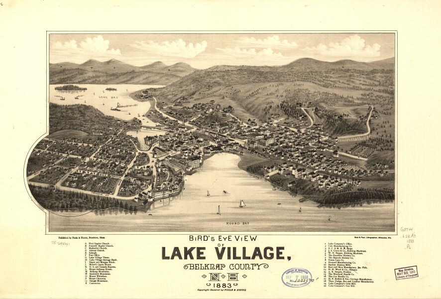 E104 - Birds eye view of Lake Village Belknap County New Hampshire - 1883