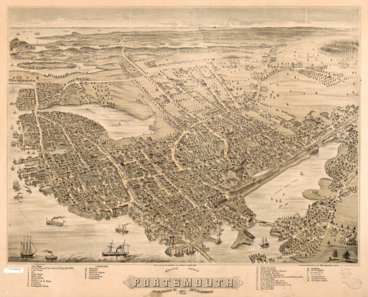 E104 - Birds eye view of Portsmouth Rockingham Co New Hampshire