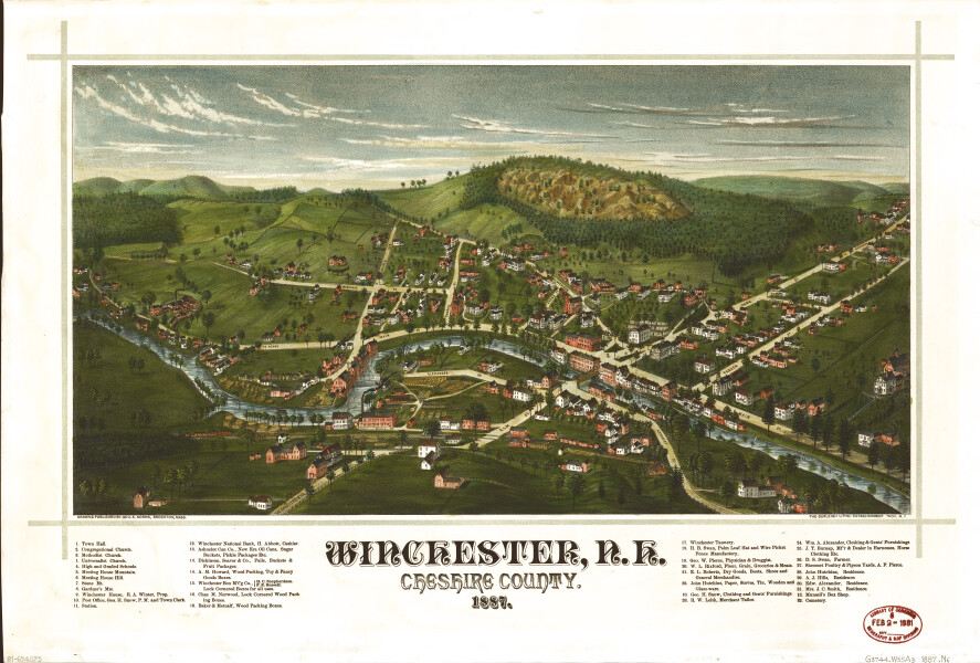 E104 - Winchester New Hampshire Cheshire County - 1887