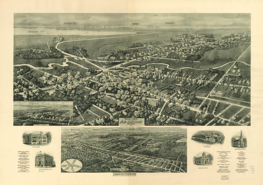 E106 - Aero-view of Absecon New Jersey  - 1924