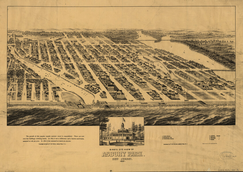 E106 - Birds eye view of Asbury Park New Jersey 1881