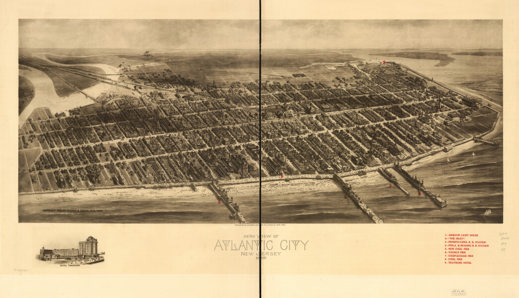 E106 - Aero view of Atlantic City New Jersey - 1909