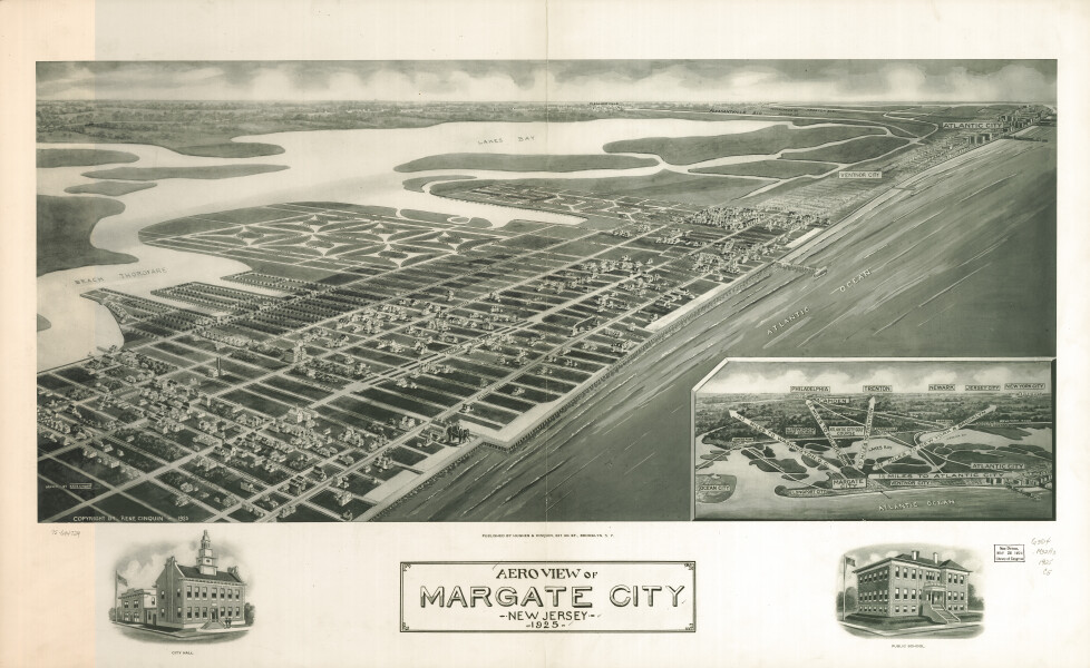 E106 - Aeroview of Margate City New Jersey - 1925