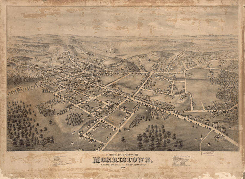 E106 - Birds eye view of Morristown Morris Co New Jersey - 1876