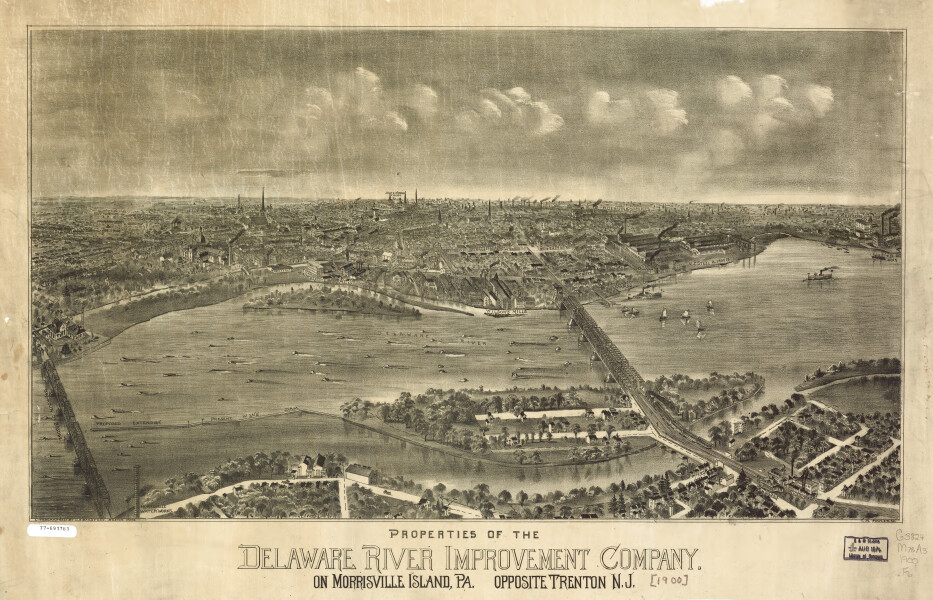 E106 - Properties of the Delaware River Improvement Company on Morrisville Island Pa opposite Trenton New Jersey