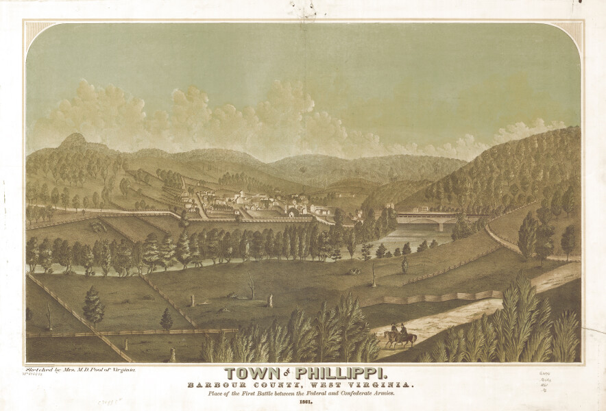 E108 - Town of Phillippi Barbour County West Virginia - 1861