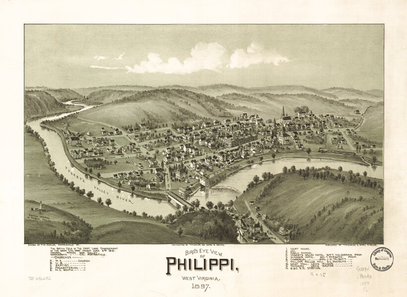 E108 - Birds eye view of Philippi West Virginia - 1897