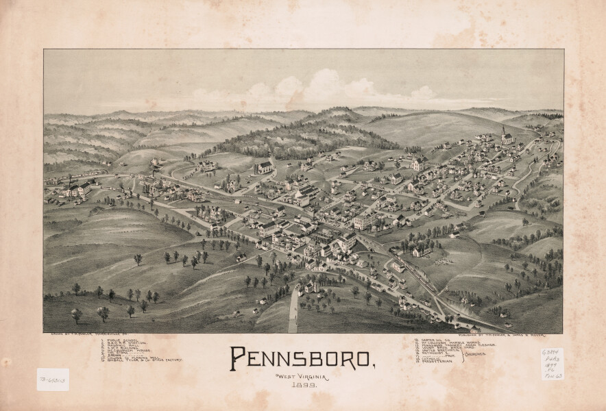 E108 - Map of Pennsboro West Virginia - 1899