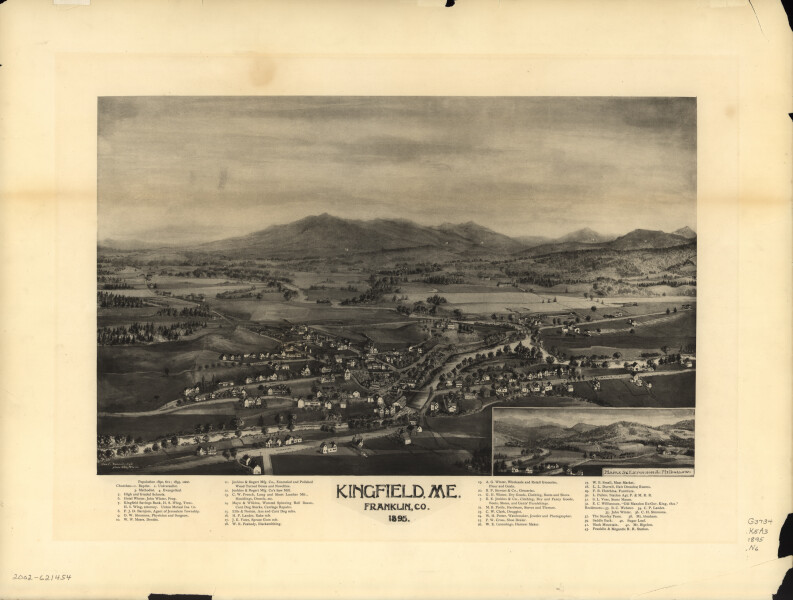 E110 - Kingfield Maine Franklin Co - 1895