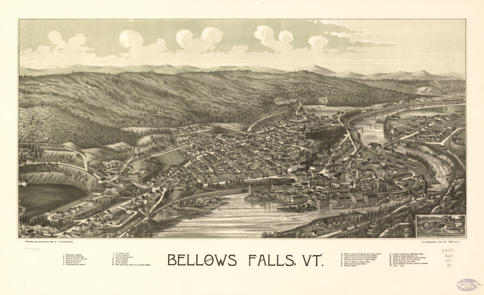 E111 - Bellows Falls Vermont - 1886