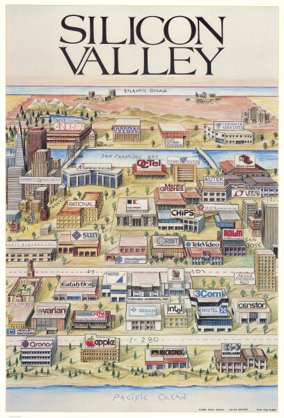 E115 - Silicon Valley. Copyright 1986. Pacific Ventures. Artist Kirby Scudder. 1986