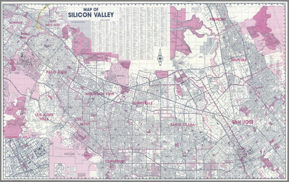 E115 - Silicon Valley -Santa Clara -Sunnyvale -Downtown San Jose. 1993