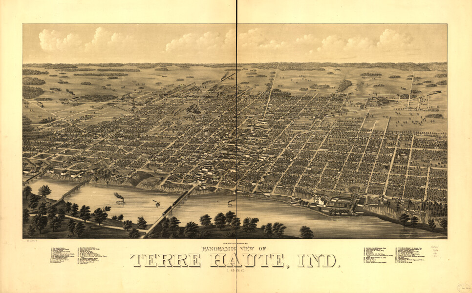 E120 - Panoramic view of Terre Haute Indiana - 1880