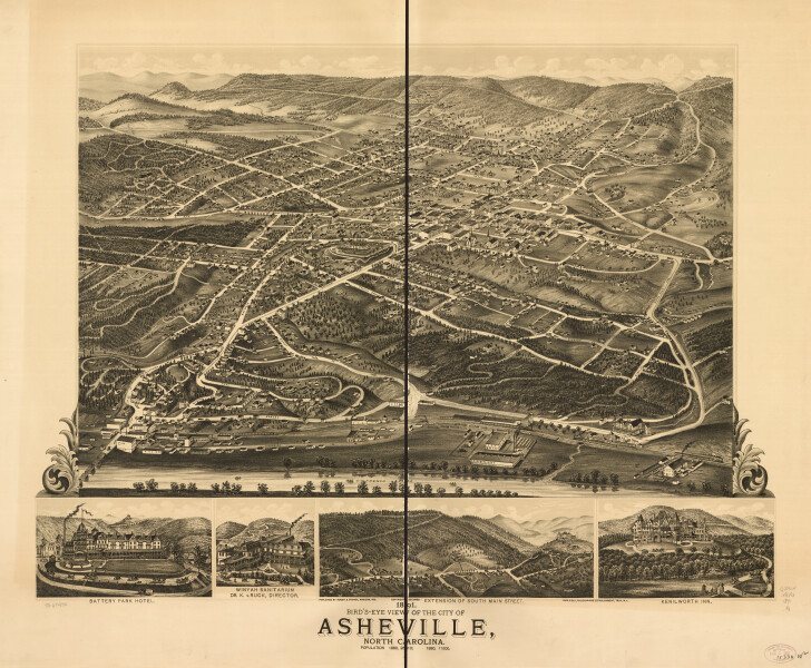 E124 - Birds-eye view of the city of Asheville North Carolina - 1891