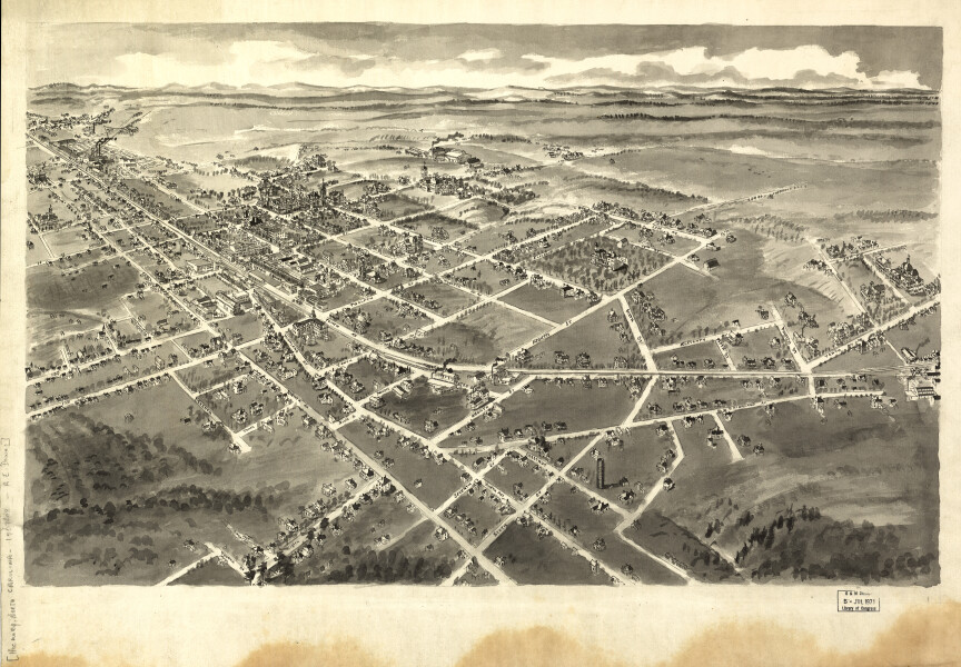 E124 - Birds eye view of Hickory North Carolina - 1907