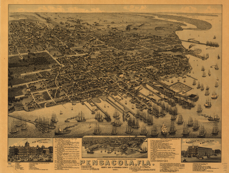 E128 - Pensacola Florida county seat of Escambia County - 1885