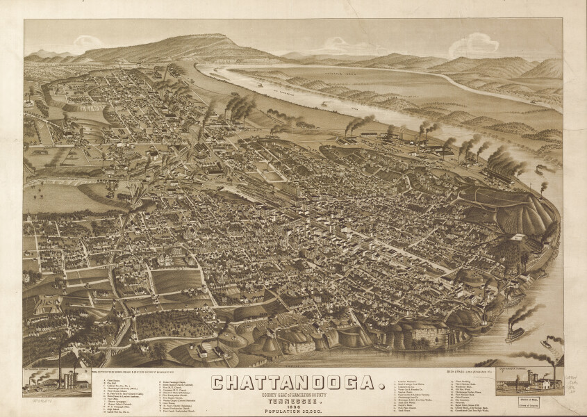 E130 - Chattanooga county seat of Hamilton County Tennessee - 1886