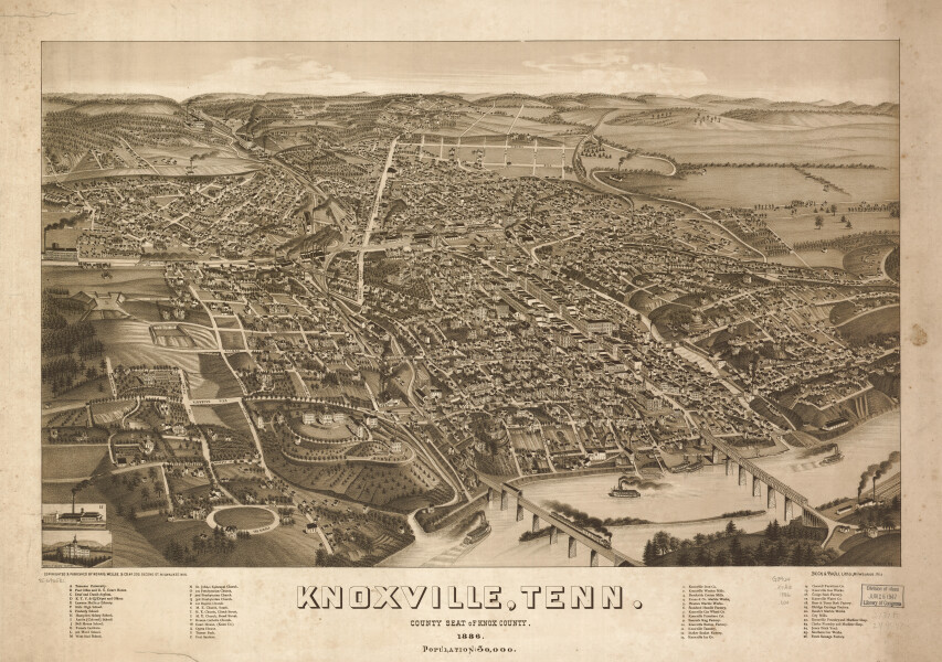 E130 - Knoxville Tennessee county seat of Knox County - 1886