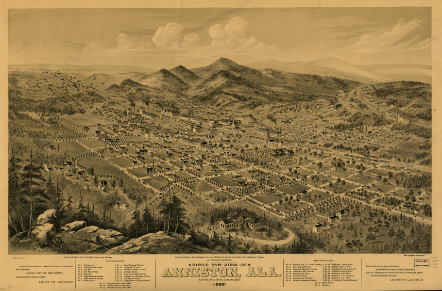 E132 - Birds eye view of Anniston Alabama - 1888