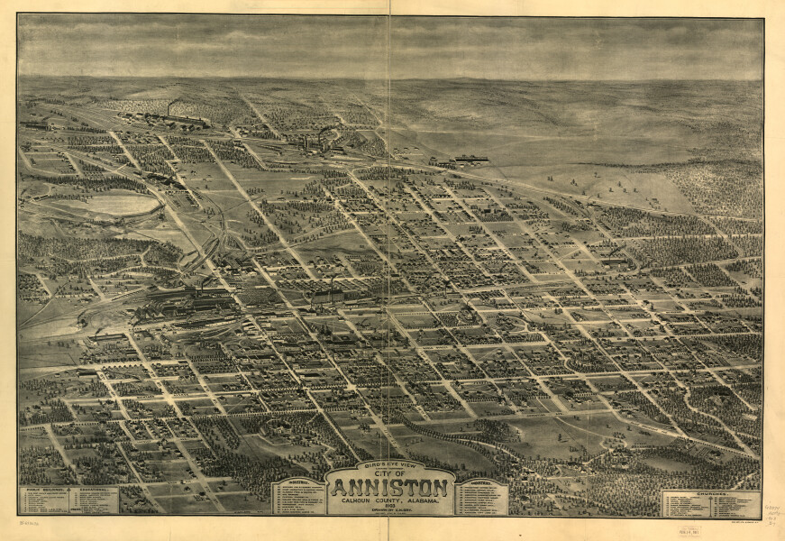 E132 - Birds eye view looking northwest city of Anniston Calhoun County Alabama - 1903