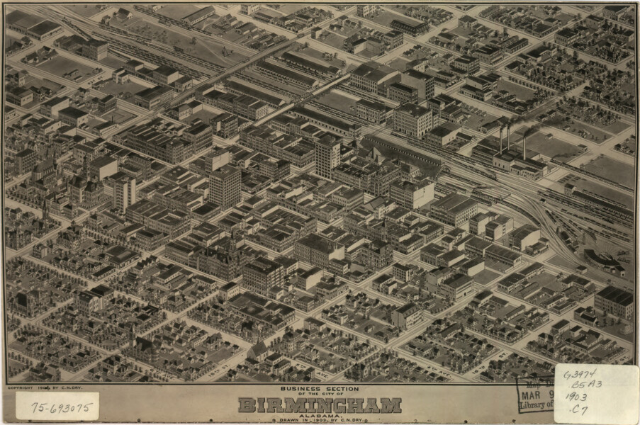 E132 - Business section of the city of Birmingham Alabama - 1904