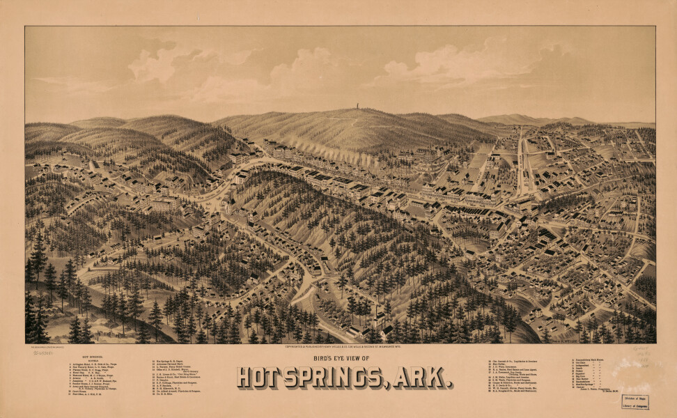 E140 - Birds eye view of Hot Springs Arkansas - 1888