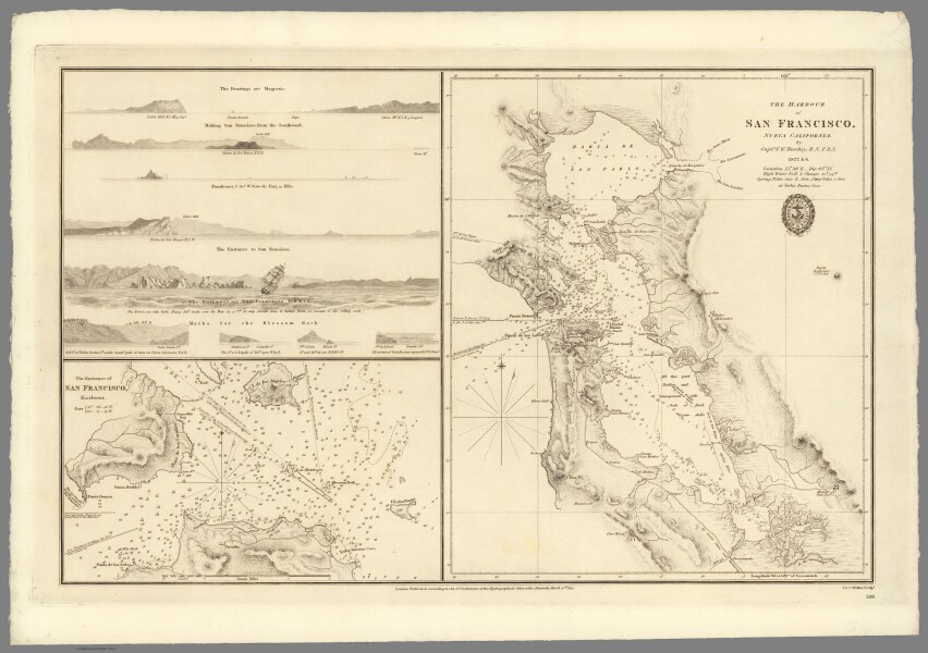 E170 - 1833 San Francisco Bay Map by Beechey