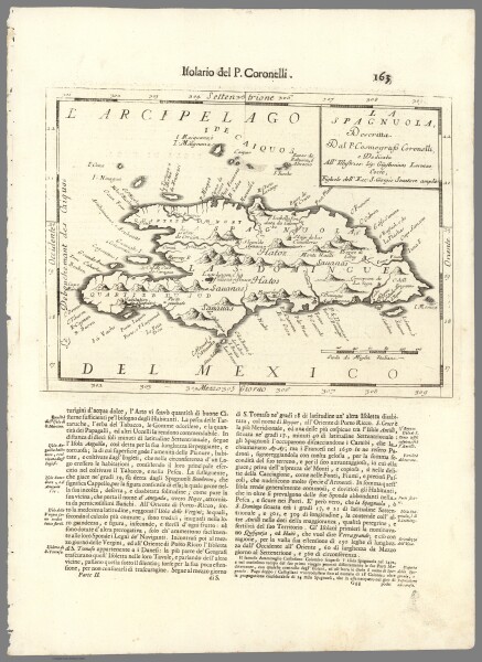 E179 - Text Page: Isolario del P. Coronelli. Parte II. La Spagnula - 1697