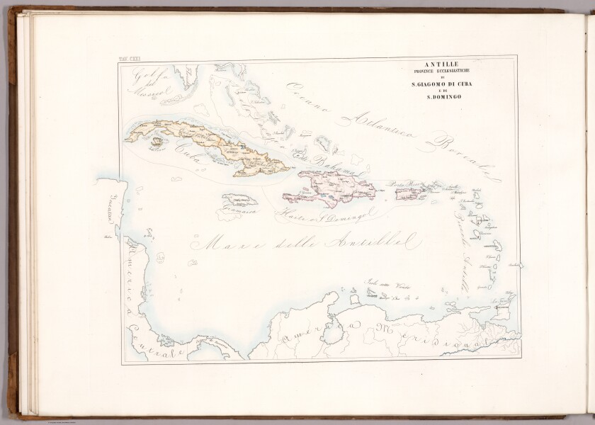 E179 - Tav. CXXI. Antille -- Prov. eccl. di S. Giacomo di Cuba -- S. Domingo - 1859