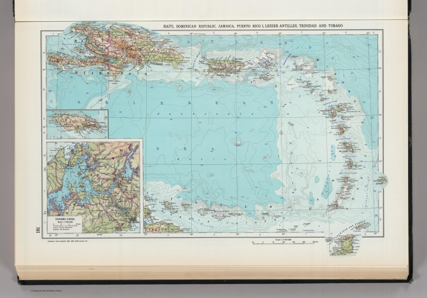 E179 - Haiti, Dominican Republic, Jamaica, Puerto Rico Island, Lesser Antilles, Trinidad and Tobago, Panama Canal (West Indies). The World Atlas - 1967