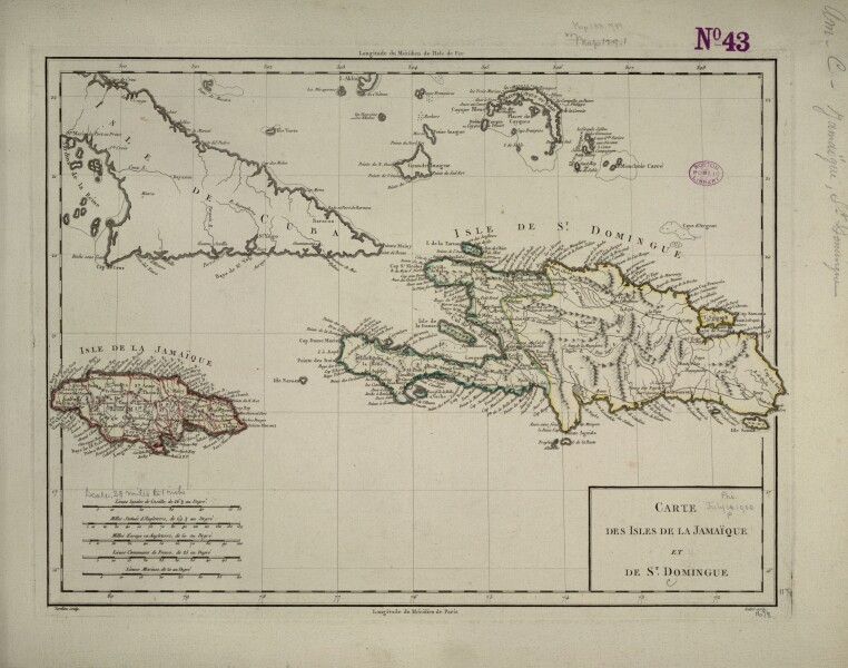  E180 - Carte des isles de la Jamaïque et de St. Domingue - 1800