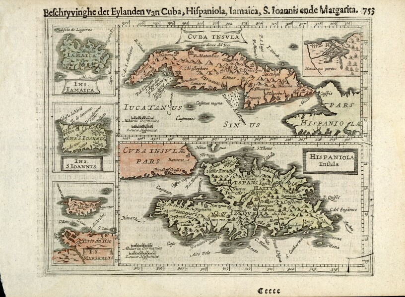 E180 - Beschryvinghe der eylanden van Cuba, Hispaniola, Iamaica, S. Ioannis ende Margarita - 1630
