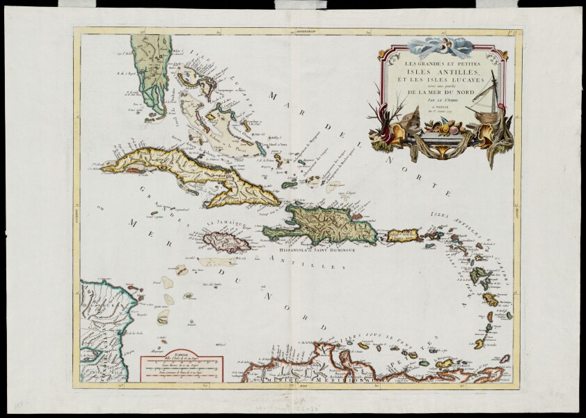 E180 - Les grandes et petites isles Antilles, et les isles Lucayes avec une partie de la mer du Nord - 1779