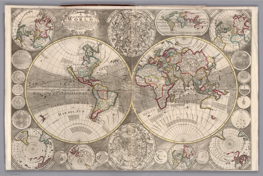 E182.003 - No. 1. A new and correct map of the world laid down according to the newest observations