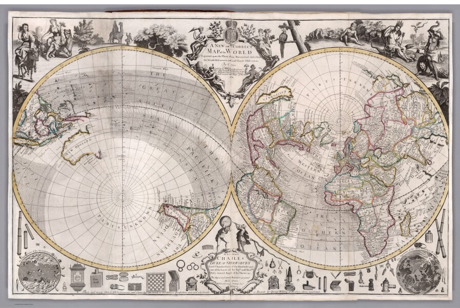 E182.004 - No. 2. A New and Correct Map of the World : Projected upon the Plane of the Horizon